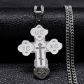 Stainless Steel Orthodox Cross Necklace Minimalist Latin Cross Budded Russian Slavic Christian Serbian Talisman