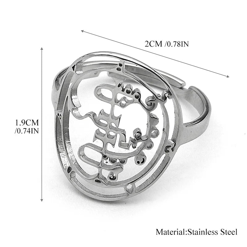 Baphomet Steel Ring Sigeal Sigil Lucifer Satan