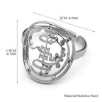 Baphomet Steel Ring Sigeal Sigil Lucifer Satan