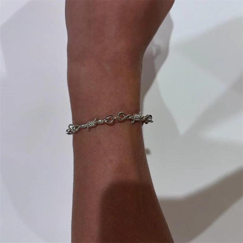 Barbed Wire Punk Bracelet for Men & Women — Stainless Steel