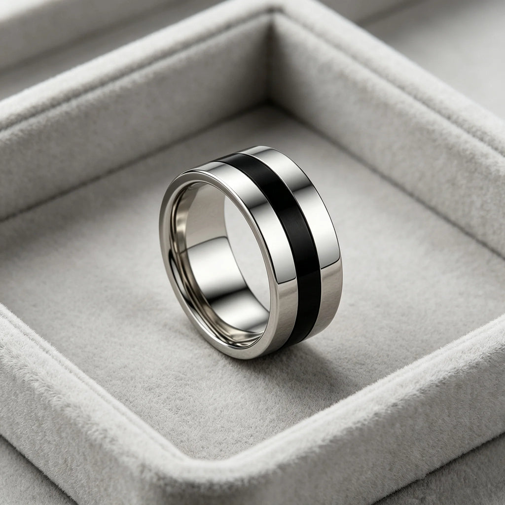 10MM Wide Trendy Stainless Steel Ring For Woman And Man Valentine's Day gift