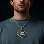 Wolf Viking Steel Pendant 316L Rune Totem