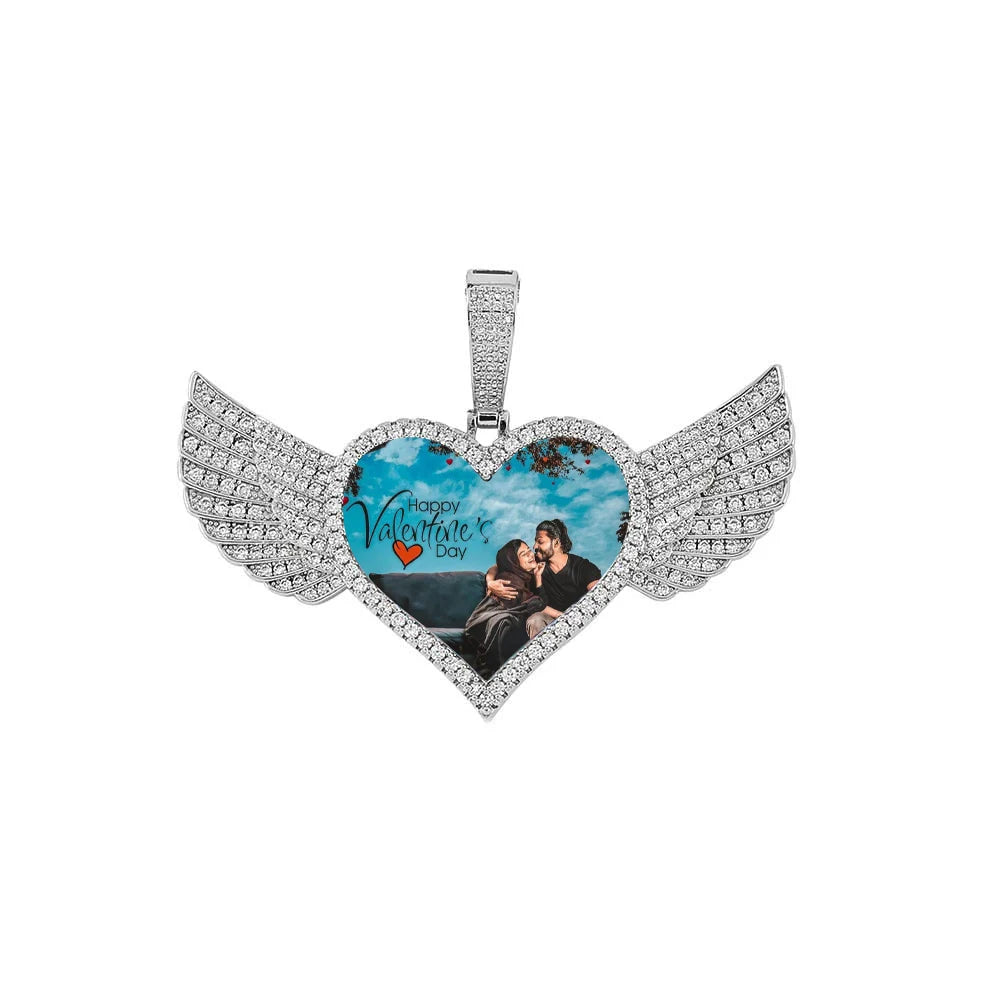 Heart Photo Pendant Necklace Stainless Steel