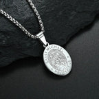 Medal San Miguel Arcanjo Archangel Necklaces Stainless Steel Chain Necklace Saint Michael Pendant Necklace Lucky