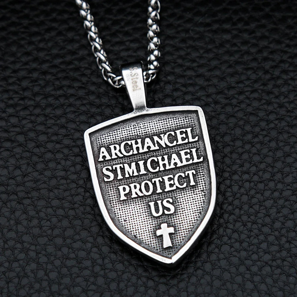 Archangel Michael Pendant — 316L Stainless Steel
