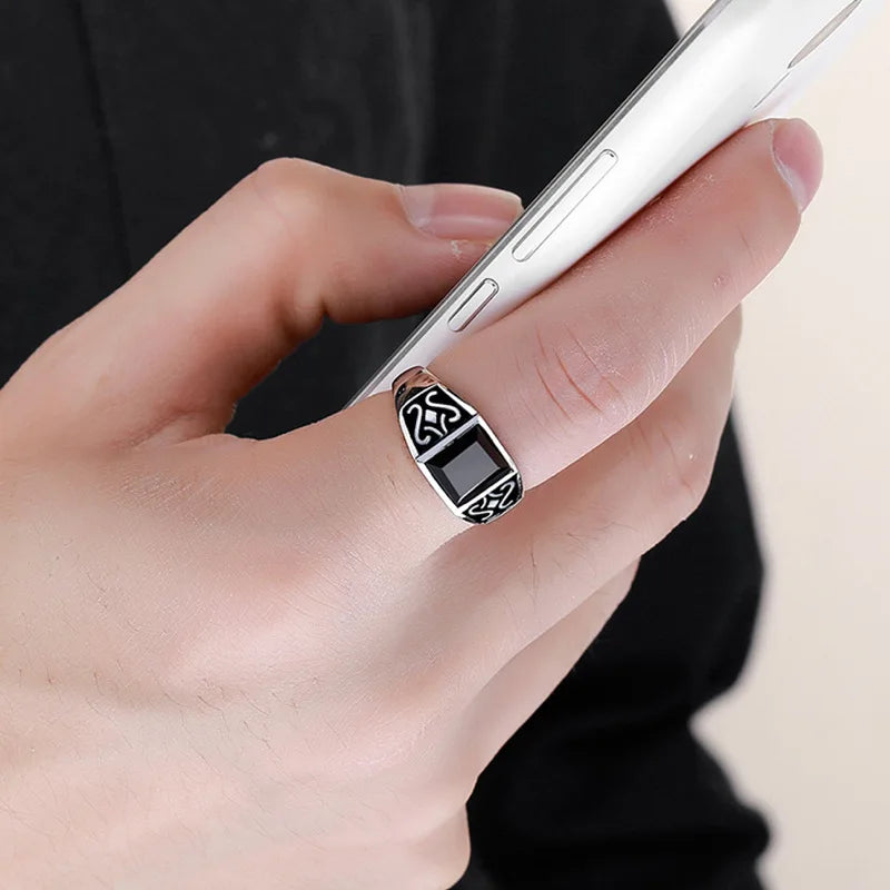 New 925 Silver Vintage Men Ring Classics for Man Women Sterling-Silver Wedding Simple Jewelry Engagement Gift Fashion