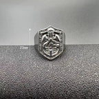 Huaya Men's Unique Temperament Knight Pattern Stamp Ring Retro Delicate Silver Color New Ring Jewelry Personality
