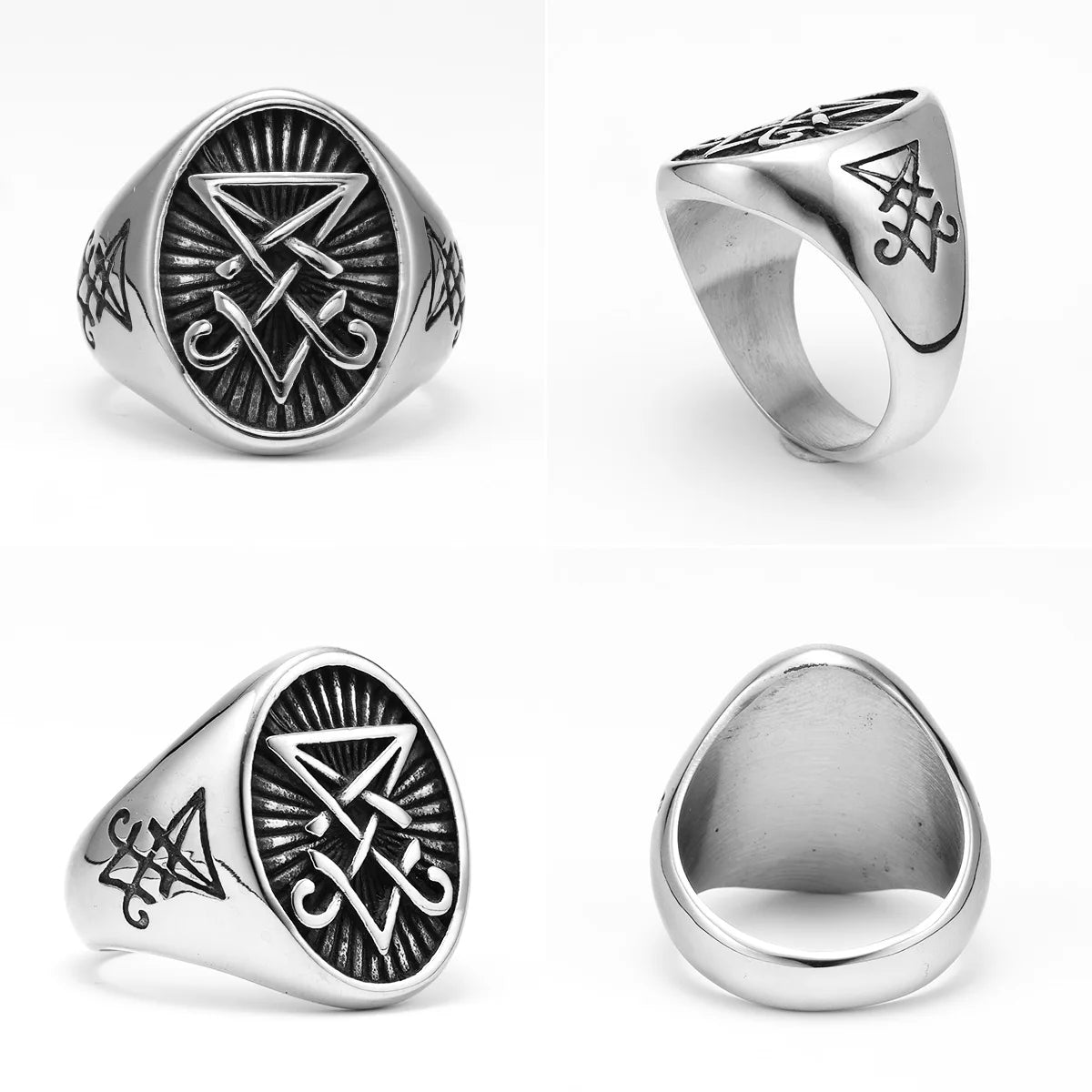 Satan Rune Ring Stainless Steel