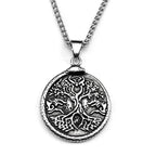 Tree Of Life Steel Pendant Yggdrasil Nordic Punk