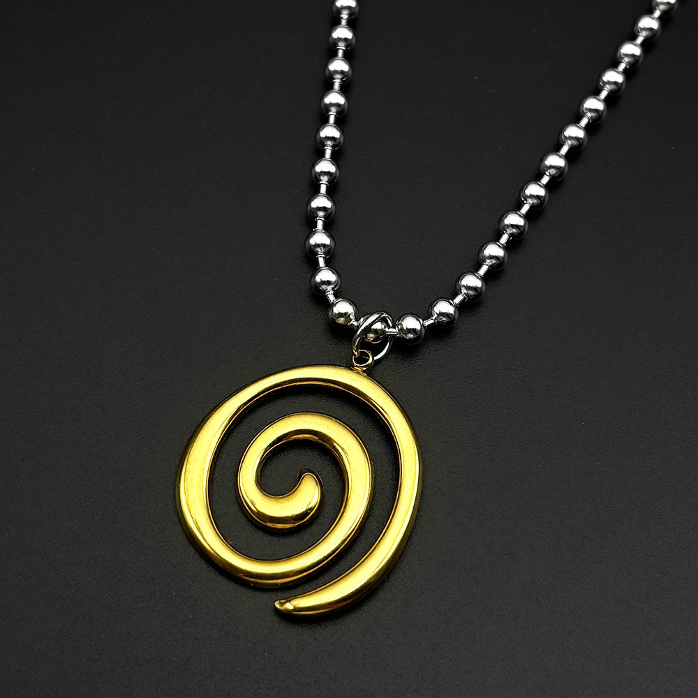 Y2K Spiral Vortex Beads Chain Choker For Women Men Stainless Steel Punk Grunge Aesthetic Art Goth Fashion Necklace