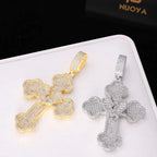Iced Out Cross Pendant Necklace Stainless Steel