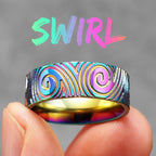 Fingerprint Swirl Ring — Stainless Steel