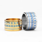 Date Spinner Ring — Stainless Steel