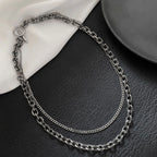 Punk Layered Stainless Steel Chain Necklace for Men Hip Hop OT Buckle Choker Necklace for Women 2022 Fashion Collar Trendy Gifts