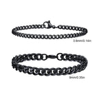 Rope Cuban Chain Bracelet 2pcs — Two-Tone