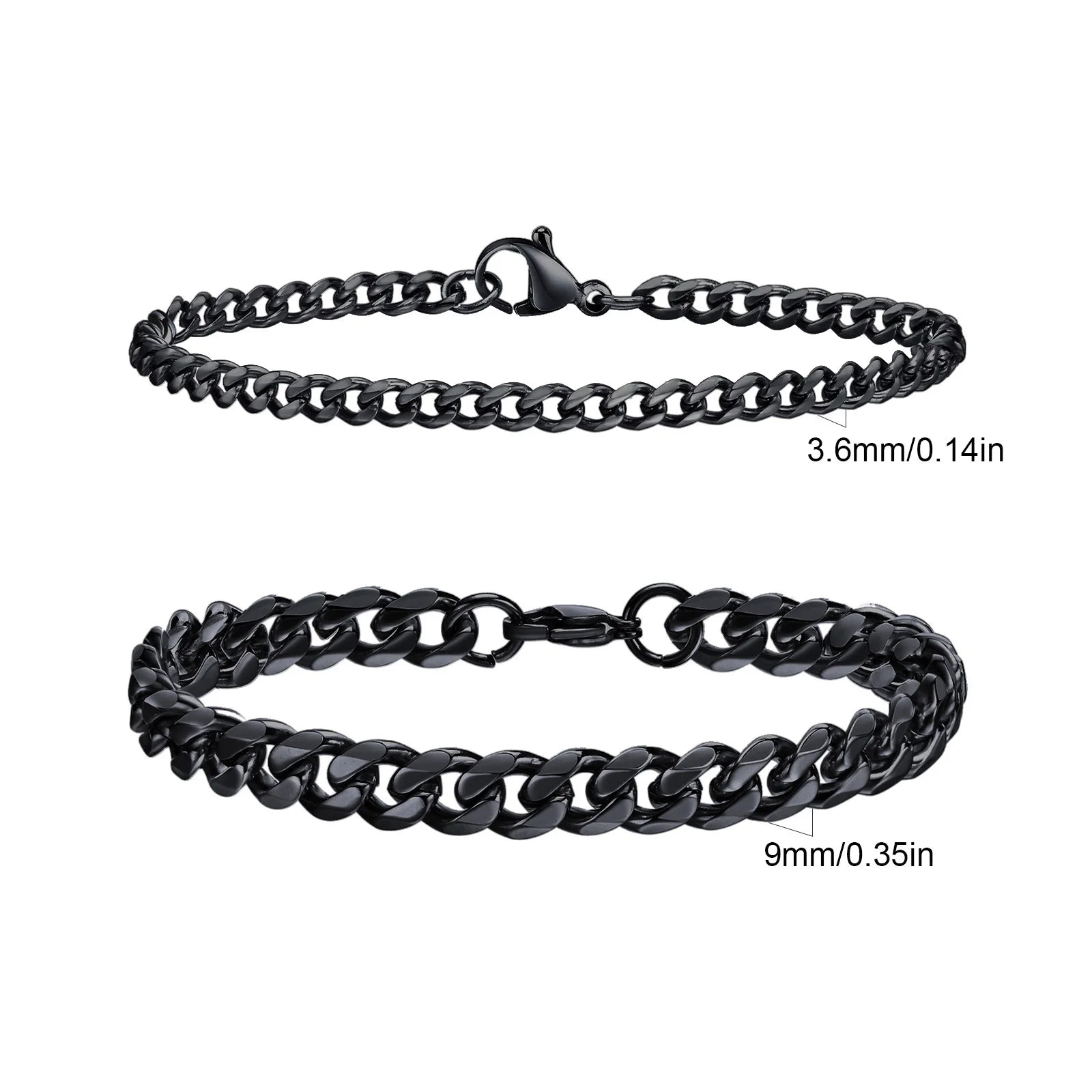 Rope Cuban Chain Bracelet 2pcs — Two-Tone