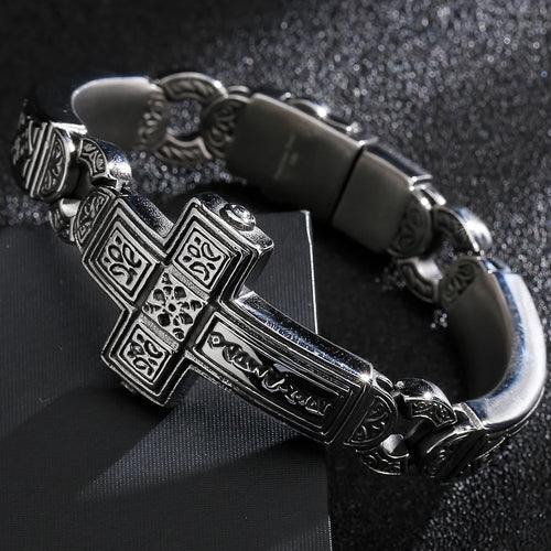 Cross Bracelet 14mm — 316L Stainless Steel Vintage