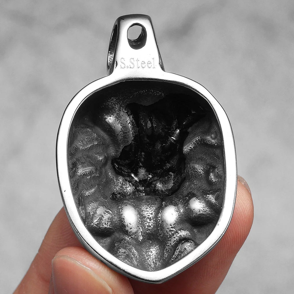 Vintage Gothic Lion Head Skull Pendant Necklace — Stainless Steel