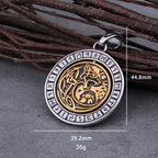 Rotating Viking Wolf Rune Pendant — Stainless Steel
