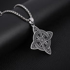 Celtic Witch Knot Pendant Necklace — Steel
