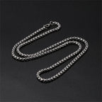 My Shape 10 pcs 60cm Box Chain Necklaces for Men 24 Inch Box Chain 2-3mm Chains Chokers Steel Color Fashion Jewelry Boys Gifts