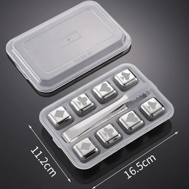 Reusable Whiskey Stones Stainless Steel Ice Cubes Quick-Freeze Wine Cooler Food Grade Metal Pellets Beer Cooler Bar