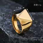 316L Stainless Steel Smooth Triangle Ring For Men Finger Punk Rock Jewelry Accessories Anti-anxiety Waterproof Ring