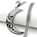 Witchcraft Moon Pendant — Black Stainless
