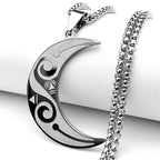Witchcraft Moon Pendant — Black Stainless