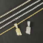 Iced Out Jesus Pendant Rope Tennis Set