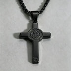 Cross Saint Benedict Steel Pendant Cruz San