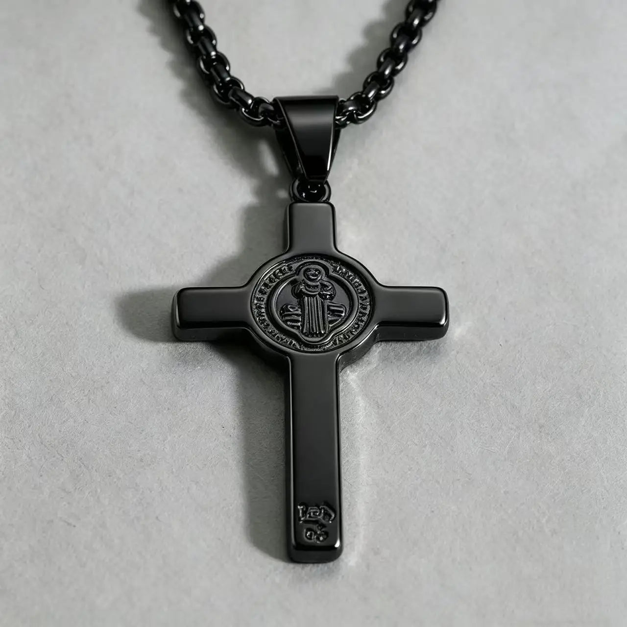 Cross Saint Benedict Steel Pendant Cruz San