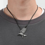 Vintage Nordic Viking Myth Celtic Crow Totem Men's Pendant Necklace Fashion Punk Gothic Men's Party Jewelry Accessories Gift