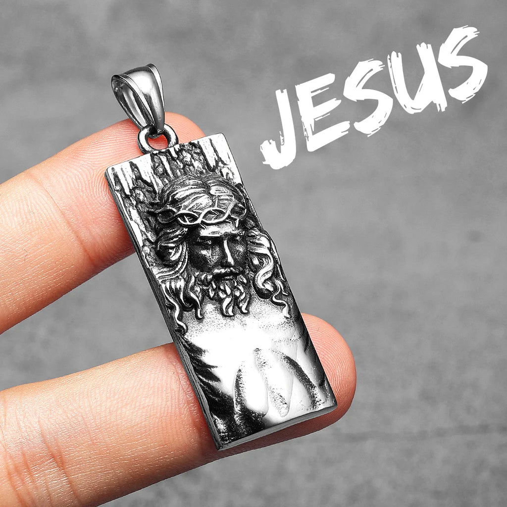 Jesus Pendant Necklace — Stainless Steel