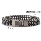 Noter Vintage Stainless Steel Cuban Chain Bracelet Men Hiphop Rock Braslet Bangle Outdoor Sports Camping Cycling