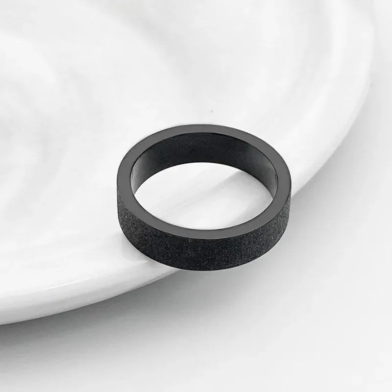 3mm 5mm Woman Men's Couple Black Titanium Ring Matte Finished Finger Ring Jewelry for Male Wedding Bands Gift