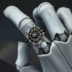 Retro The Spider Web Adjustable Open Ring For Men Punk Gothic Edgy Copper Jewelry Cosplay Holloween Accessories Unisex