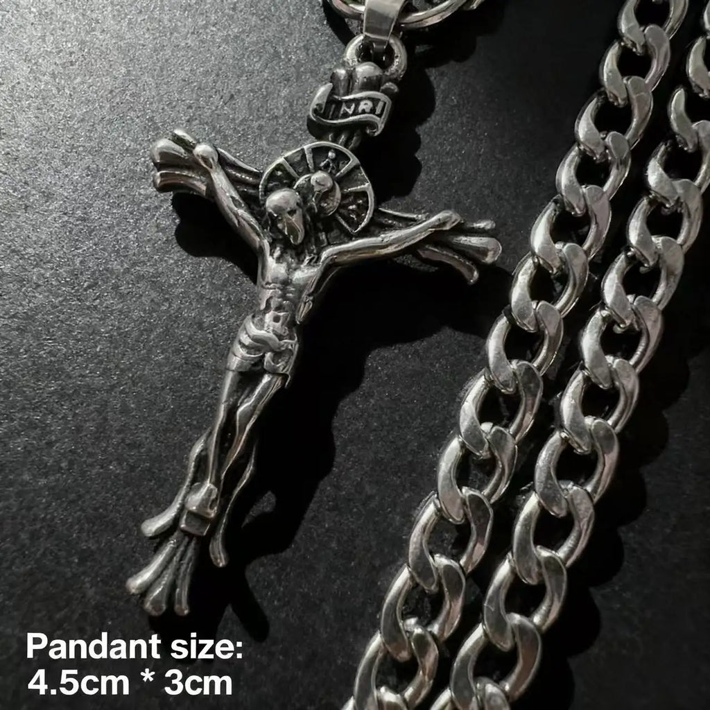 Cross Jesus Steel Pendant 316L Religious