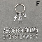 Fashion A-Z Letter Charm Lightning Bolt Plug Electrician Keychain for Electrical Worker Bag Car Keyring Gifts