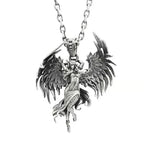 Cat Wings Animal Pendant Necklace — Silver