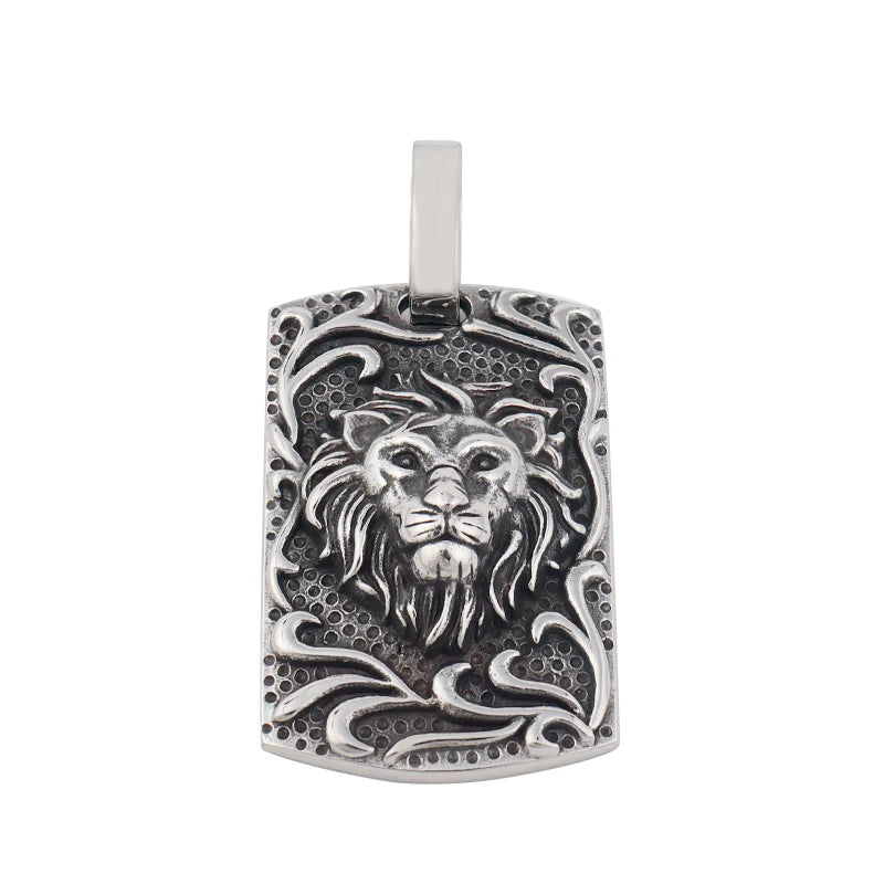 Vintage Lion Pendant Necklace — Stainless Steel