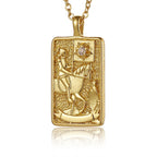 22 Style Classic Tarot Card Pendant Necklace Double Sided Zircon Tarot Necklace Major Arcana Empress Sun Star Sign