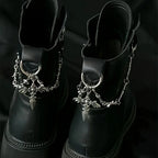 2Pcs Gothic Retro Spear Shaped Pendant Boot Chain Silver Metal Detachable Shoe Chain punk Boot Decoration Accessories