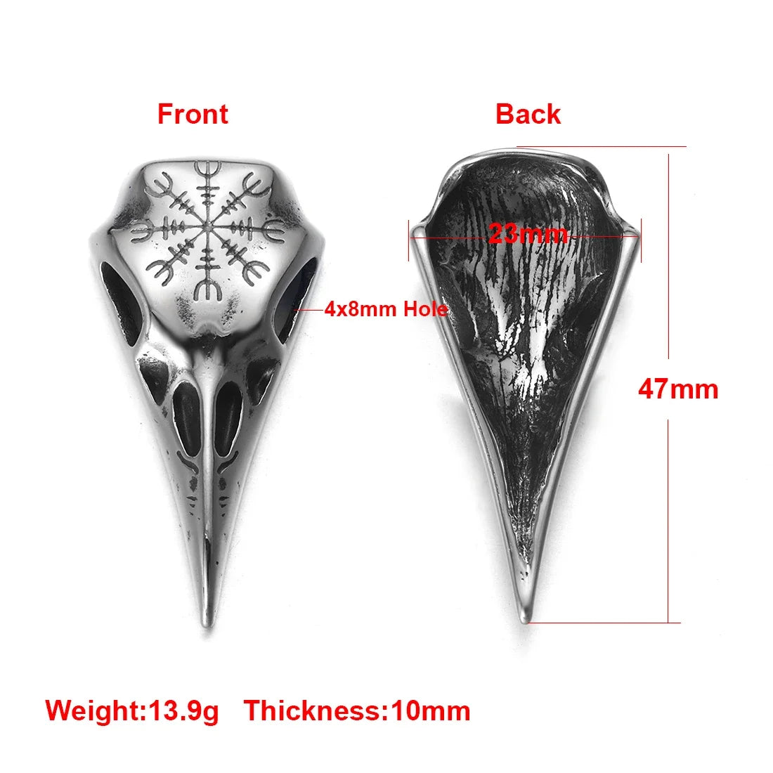 Stainless Steel Viking Norse Pendant for Necklace DIY Accessories Jewelry Making Findings Men Charm Supplies Punk Axe