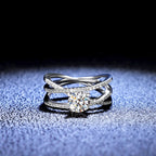 Triple Wrap Ring 1ct Moissanite PT950 Platinum - 1ct moissanite, triple-wrap design, fairy-style versatile piece