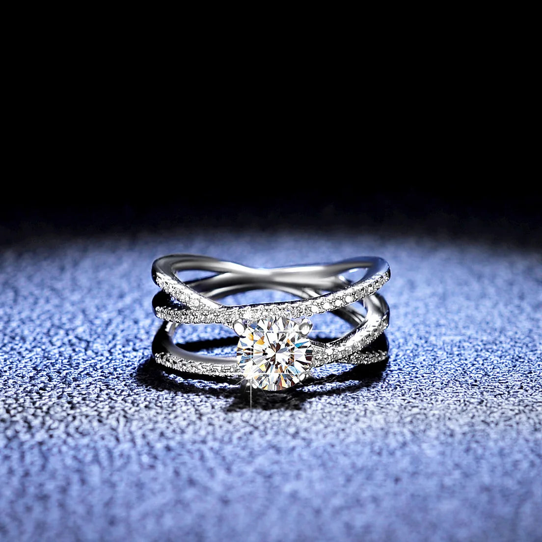 Triple Wrap Ring 1ct Moissanite PT950 Platinum - 1ct moissanite, triple-wrap design, fairy-style versatile piece