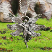 Compass Warrior Head Demon Pendant Necklace — Multi-Tone