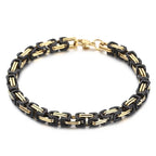 Fongten 4/5/6/8mm Byzantium Bracelet For Men Stainless Steel Box Chain Wirstband Charm Men Bangle Bracelets Jewelry