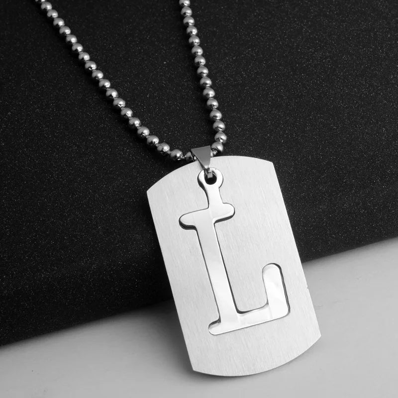Steel Pendant 316L Initials Letter Name