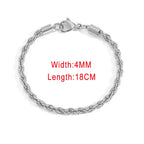 Rope Chain Bracelet 3-4mm — Stainless Steel